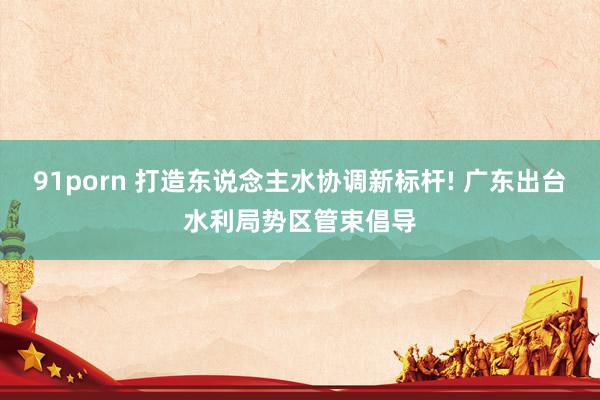 91porn 打造东说念主水协调新标杆! 广东出台水利局势区管束倡导