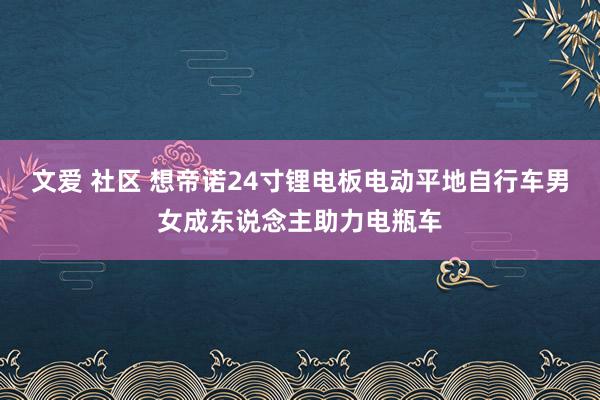 文爱 社区 想帝诺24寸锂电板电动平地自行车男女成东说念主助力电瓶车